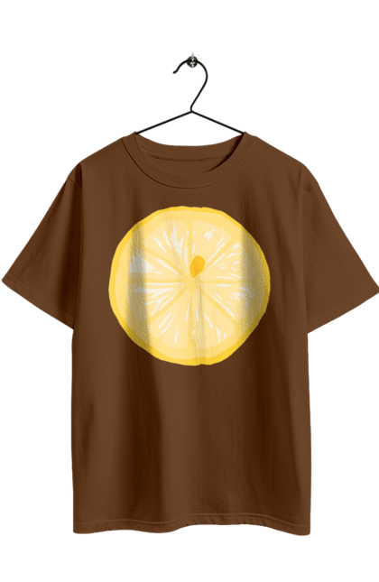 Футболка оверсайз з принтом "Круглий лимон". Лето, лимон. 2070702