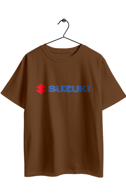 Oversized t-shirt with prints Suzuki 3 Redblue. Auto, logo, suzuki. 2070702