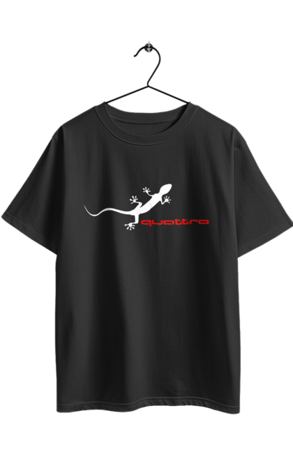 Футболка оверсайз с принтом Audi Quattro. Ауди, машины. 2070702