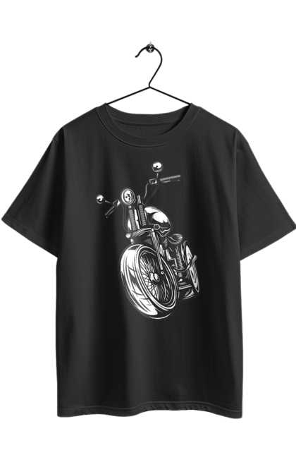 Футболка оверсайз з принтом "мотоцикл". Байк, вінтаж, мото, ретро. 2070702