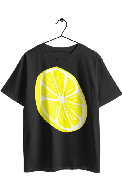 Футболка оверсайз з принтом "Лимон". Великий, лимон, яскравий. 2070702