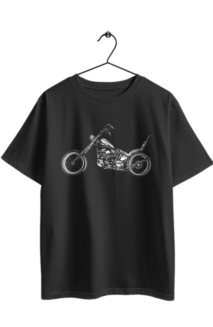 Футболка оверсайз з принтом "Мотобайк". Вінтаж, мото, ретро. 2070702