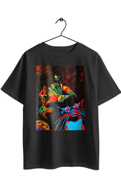 Oversized t-shirt with prints Sex is cats. Picture, roll, sex. 2070702