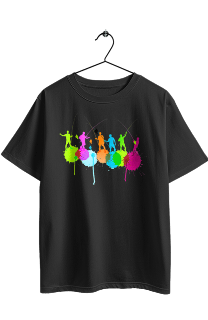 Футболка оверсайз з принтом "Яскрава рибалка". Вудки, рибалка, рибалки. 2070702