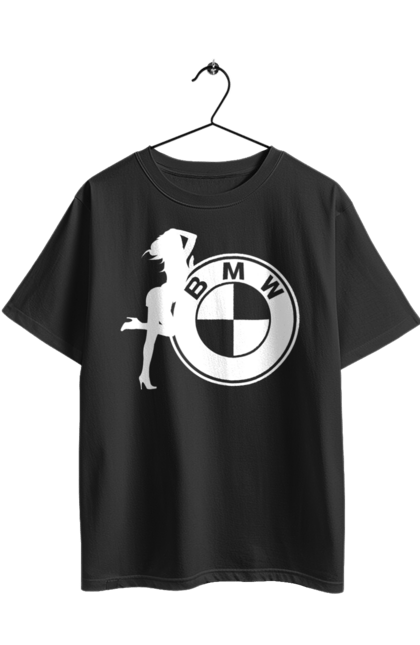 Футболка оверсайз с принтом Bmw Girl. Бмв, машины. 2070702
