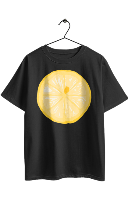 Футболка оверсайз з принтом "Круглий лимон". Лето, лимон. 2070702