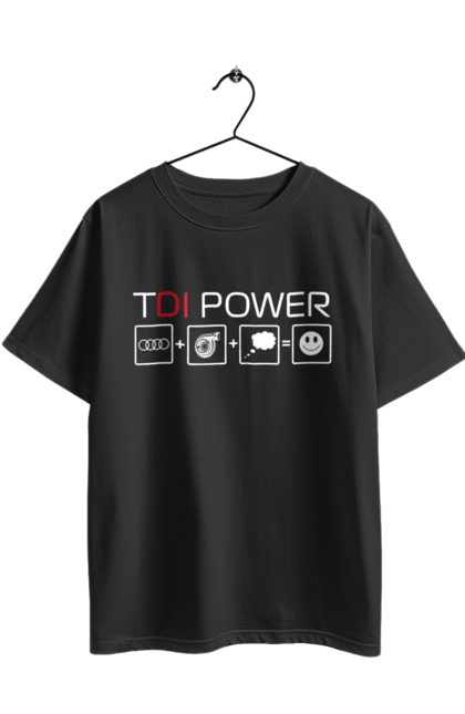Футболка оверсайз з принтом "TDI Power Audi". Ауді, машини. 2070702