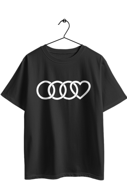Футболка оверсайз з принтом "Ауді сердечко". Ауді, машини, сердечко. 2070702