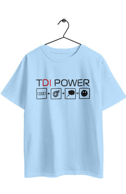 Oversized t-shirt with prints TDI Power Audi. Audi, cars. 2070702