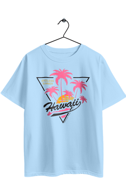 Oversized t-shirt with prints Hawaii. Hawaii, palms. 2070702