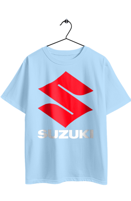 Футболка оверсайз с принтом Suzuki. Авто, логотип, машина, сузуки. 2070702