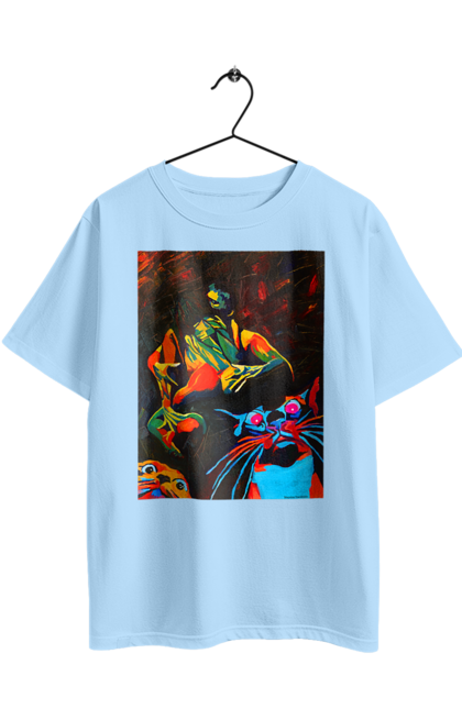 Футболка оверсайз з принтом "Секс коти". Картина, коти, секс. 2070702