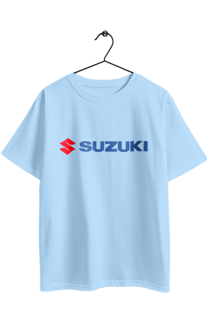 Oversized t-shirt with prints Suzuki 3 Redblue. Auto, logo, suzuki. 2070702