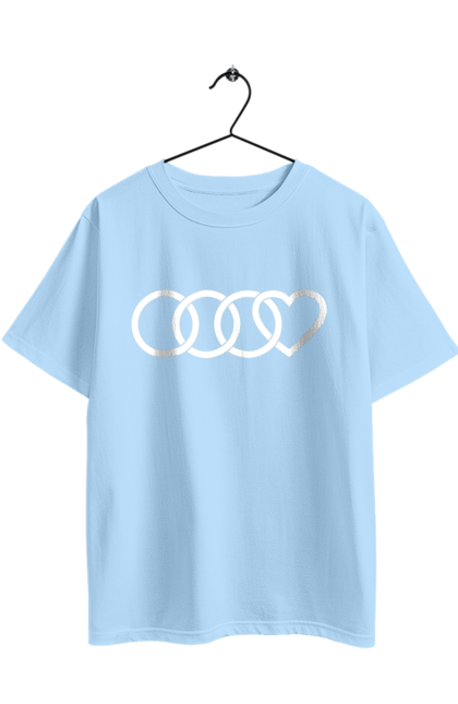 Oversized t-shirt with prints Audi heart. Audi, cars, heart. 2070702
