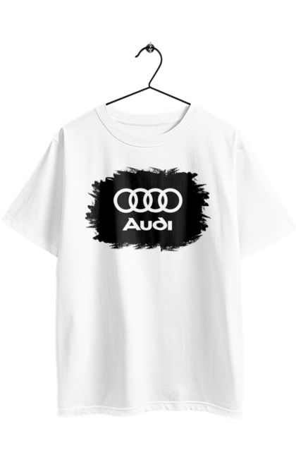 Футболка оверсайз з принтом "Ауді чорний лого". Ауді, машини. 2070702