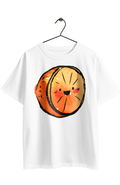 Футболка оверсайз з принтом "Милий апельсин". Апельсин, літо, любий, смайлик. 2070702