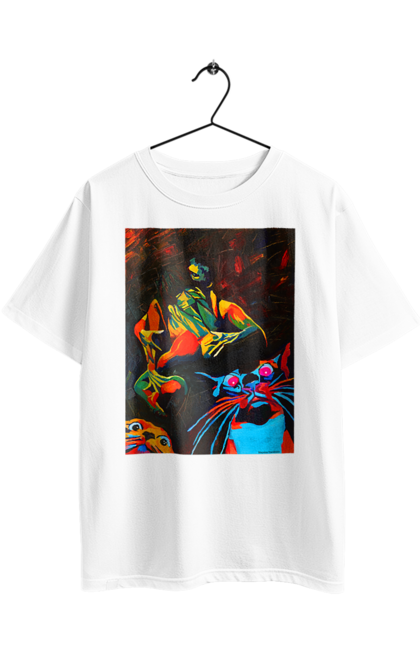 Oversized t-shirt with prints Sex is cats. Picture, roll, sex. 2070702