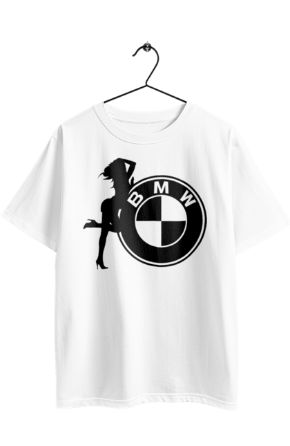 Футболка оверсайз с принтом Bmw Girl. Бмв, машины. 2070702