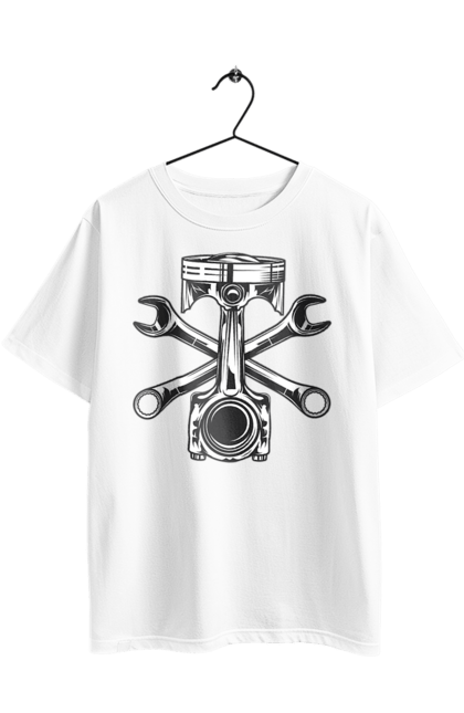 Футболка оверсайз з принтом "Мото запчастини". Вінтаж, запчастини, мото, ретро. 2070702