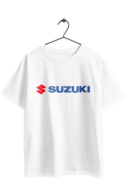 Oversized t-shirt with prints Suzuki 3 Redblue. Auto, logo, suzuki. 2070702