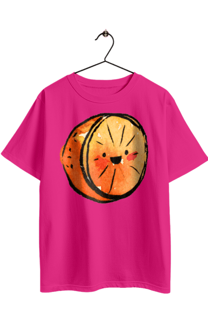 Oversized t-shirt with prints Cute orange. Expensive, orange, smiley, summer. 2070702