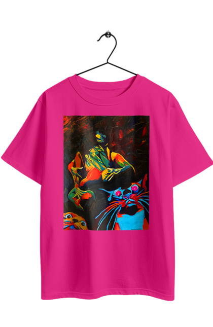 Oversized t-shirt with prints Sex is cats. Picture, roll, sex. 2070702