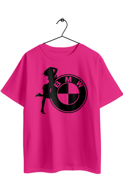 Футболка оверсайз с принтом Bmw Girl. Бмв, машины. 2070702