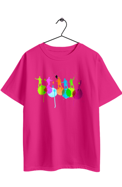 Футболка оверсайз з принтом "Яскрава рибалка". Вудки, рибалка, рибалки. 2070702