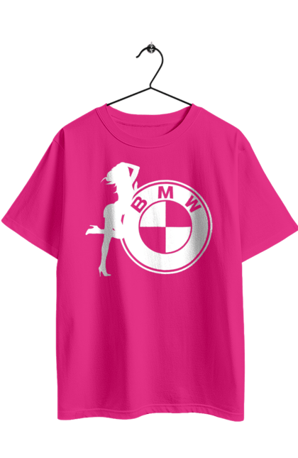 Футболка оверсайз с принтом Bmw Girl. Бмв, машины. 2070702