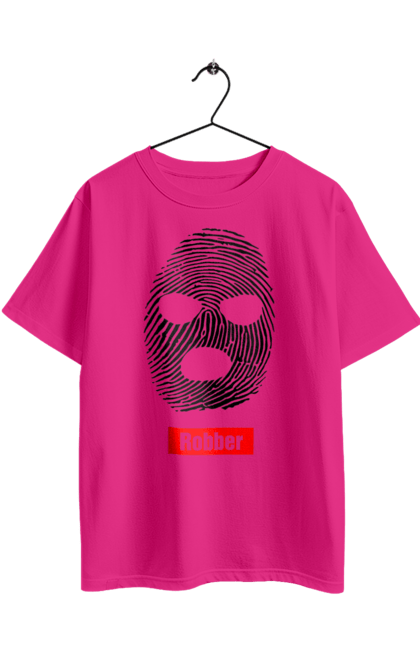 Oversized t-shirt with prints The imprint is Robert. Balaclava, faces, imprint. 2070702
