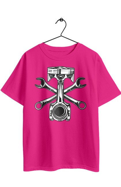 Футболка оверсайз з принтом "Мото запчастини". Вінтаж, запчастини, мото, ретро. 2070702