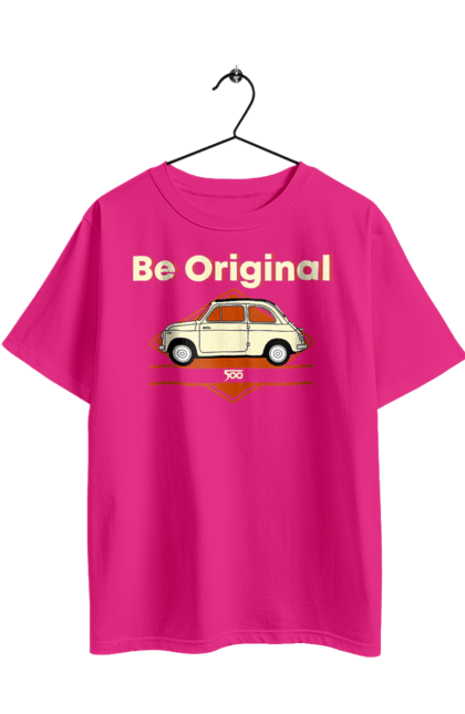 Oversized t-shirt with prints Fiat 500. Auto, fiat, machine. 2070702