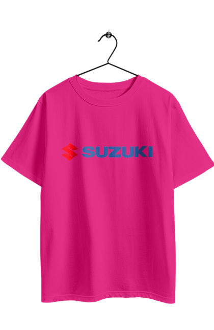 Oversized t-shirt with prints Suzuki 3 Redblue. Auto, logo, suzuki. 2070702