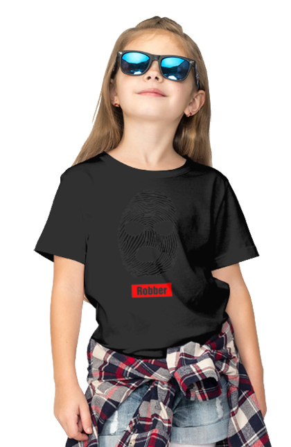 Футболка дитяча з принтом "Відбиток Робер". Балаклава, відбиток, обличчя. 2070702