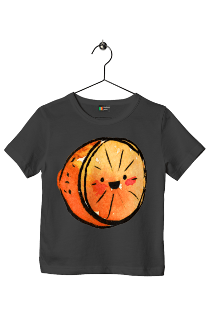 Футболка дитяча з принтом "Милий апельсин". Апельсин, літо, любий, смайлик. 2070702