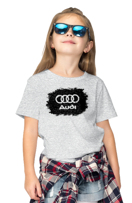 Children's t-shirt with prints Audi black ravines. Audi, cars. 2070702