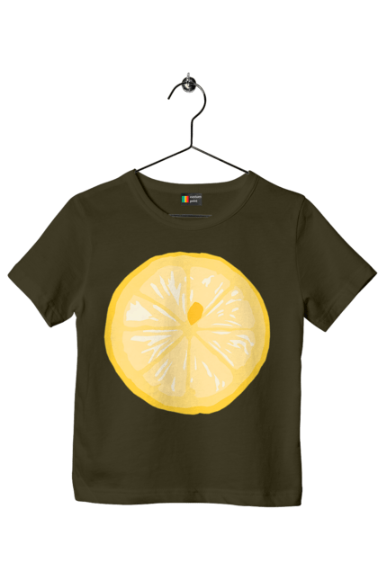 Футболка дитяча з принтом "Круглий лимон". Лето, лимон. 2070702