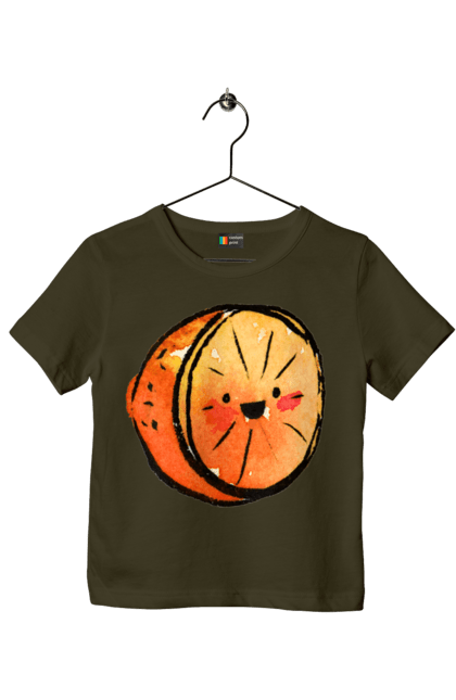 Футболка дитяча з принтом "Милий апельсин". Апельсин, літо, любий, смайлик. 2070702