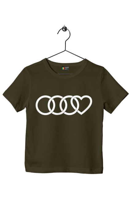 Футболка дитяча з принтом "Ауді сердечко". Ауді, машини, сердечко. 2070702