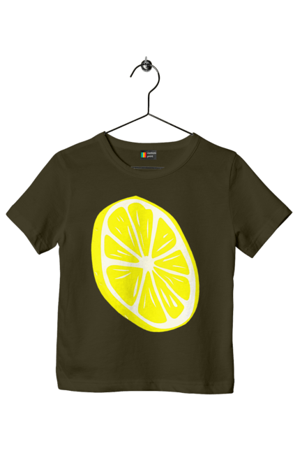 Футболка дитяча з принтом "Лимон". Великий, лимон, яскравий. 2070702