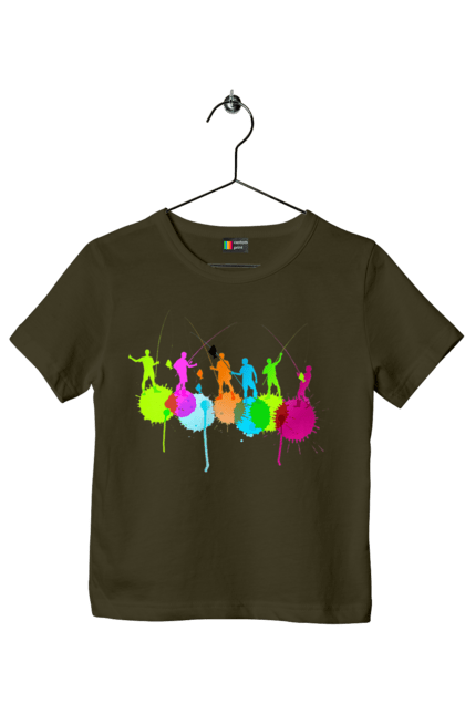 Футболка дитяча з принтом "Яскрава рибалка". Вудки, рибалка, рибалки. 2070702