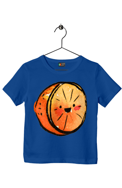 Футболка дитяча з принтом "Милий апельсин". Апельсин, літо, любий, смайлик. 2070702