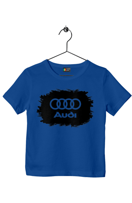 Футболка дитяча з принтом "Ауді чорний лого". Ауді, машини. 2070702