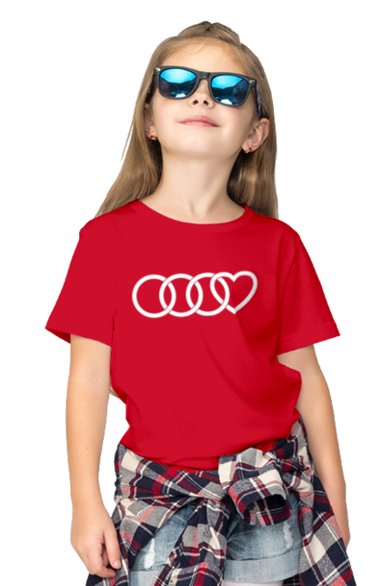 Children's t-shirt with prints Audi heart. Audi, cars, heart. 2070702