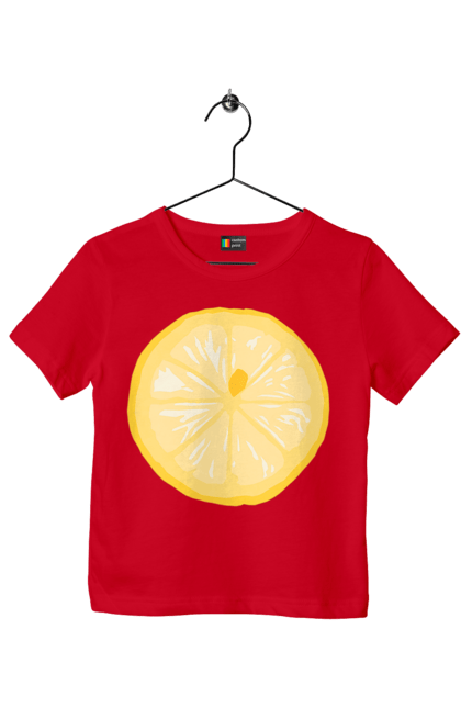 Футболка дитяча з принтом "Круглий лимон". Лето, лимон. 2070702