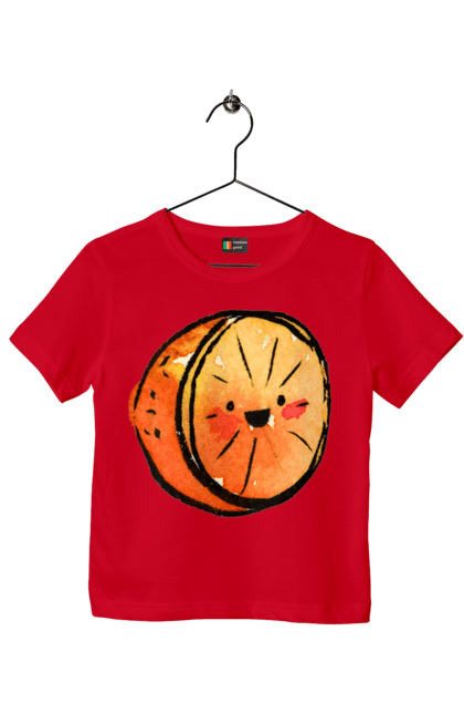 Футболка дитяча з принтом "Милий апельсин". Апельсин, літо, любий, смайлик. 2070702