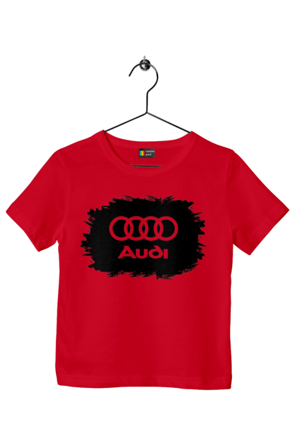 Футболка дитяча з принтом "Ауді чорний лого". Ауді, машини. 2070702