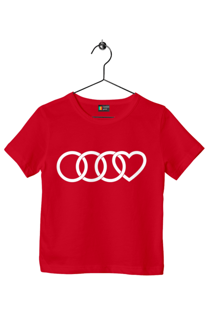 Children's t-shirt with prints Audi heart. Audi, cars, heart. 2070702
