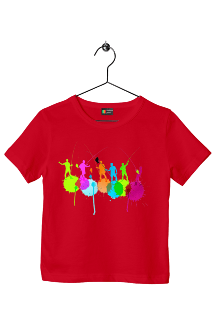 Футболка дитяча з принтом "Яскрава рибалка". Вудки, рибалка, рибалки. 2070702