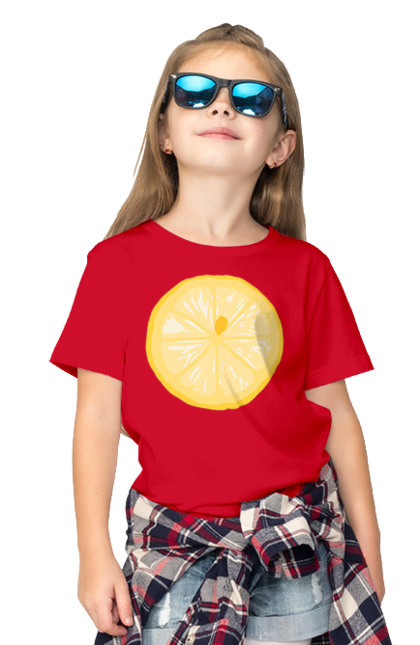 Футболка дитяча з принтом "Круглий лимон". Лето, лимон. 2070702